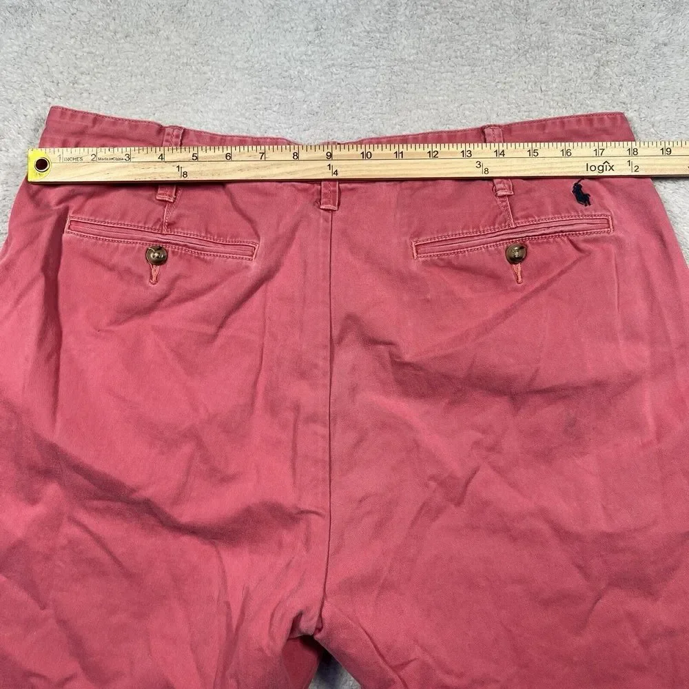 Polo‎ Ralph Lauren Chino Shorts Mens 36 Red Relaxed Fit Cotton Twill Pony Logo